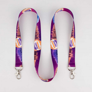 Lanyard con doppio gancio effetto raso