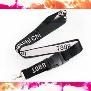 Lanyard in tessuto ricamato con sgancio di sicurezza e fibbia staccabile