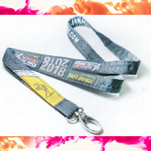 Lanyard in tessuto ricamato con fibbia staccabile premium