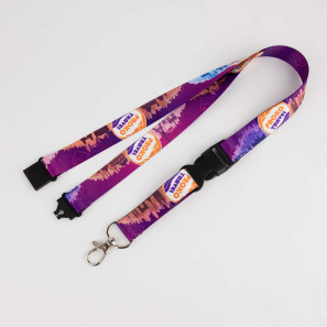 Lanyard con sgancio di sicurezza e fibbia staccabile effetto raso