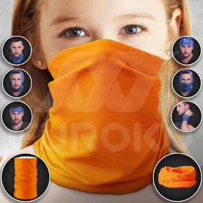 Multifunctional Scarf for Kids Neon Orange