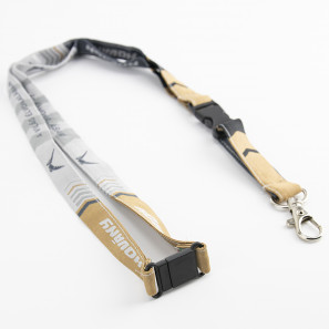 Lanyard in tessuto ricamato con sgancio di sicurezza e fibbia staccabile premium