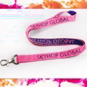 Portachiavi da collo in tessuto ricamato