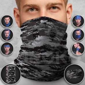 Tubular Scarf for Adults Military Black