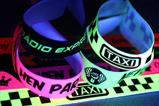 Fluorescent Textile Wristbands, 15mm
